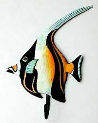 Tropical Fish Wall Hook Bathroom Towel Hook Moorish Idol Metal Hook Painted Metal Fish Tropical Decor Tropical Bathroom Decor K141 Hk Tropical Bathroom Decor Tropical Art Fish Wall Art