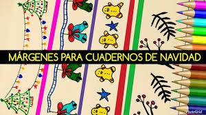 Recopilación de tutoriales en los que te muestro cómo hacer márgenes, bordes y portadas para decorar tus apuntes. Marcos Para Cuadernos Bordes Y Margenes Para Cuadernos Decorar Portadas Y Apuntes Navidad Youtube