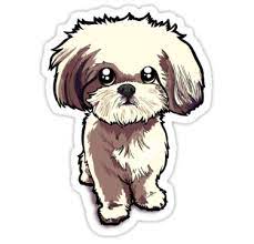 Alice Shih Tzu Sticker By Binarygod In 2021 Dog Drawing Cartoon Drawings Puppy Cartoon