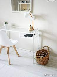 Столик для ноутбука ИКЕА Витшё - «✨Икеа Витше - стильный стол-консоль из  металла и стекла всего за 3000 руб! Хороший вариант для организации  рабочего места дома, но со своими недостатками+фото в интерьере✨» |