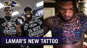 Of the nfl series art in the game that he runs all of his tattoo ideas by. Lamar Jackson Gets New Tattoo Mark Ingram Gives His Take Ravens Final Drive Youtube
