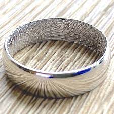 Custom Fingerprint Ring Gold Silver Fingerprint Wedding Bands Fingerprint Ring Fingerprint Wedding
