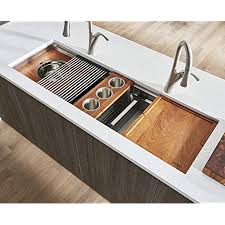 A very exciting new concept has arrived in the area of kitchen sinks. Ruvati 45 Inch Workstation Ledge Kitchen Sink Undermount 16 Gauge Stainless Steel Rvh8333 Amazon Com
