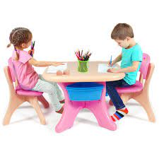 Let your little ones draw, play, and eat with children's table and chair sets. Gymax Plastic Children Kids Table Chair Set 3 Pc Play Furniture Walmart Canada
