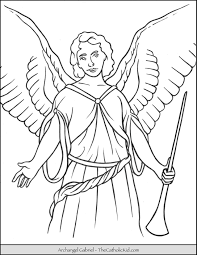 Archangel Gabriel Coloring Page Feastday September 29 Patron Of Messengers Telecommunicati Angel Coloring Pages Monster Coloring Pages Cartoon Coloring Pages