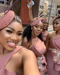 Image May Contain 4 People Closeup And Outdoor African Traditional Wedding Dress Beautiful Bridesmaids African Bridesmaids