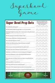 Superbowl Party Game 2019 Football Party Game Prop Bet Etsy Superbowl Party Games Super Bowl Superbowl Party