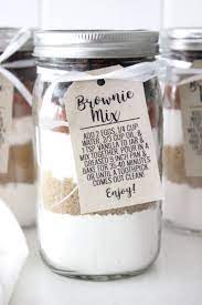 Brownie Mix Gift Idea With Free Printable Tag - Pretty Providence Recipe Mason Jar Cookies Mix Mason Jar Desserts Mason Jar Cookies