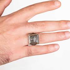 Rent a silver ottoman in dubai at lowest price for any event or party. Square Design Sterling Silver Mens Ring With Ottoman Crest Anitolia