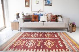 excited to share the latest addition to my etsy shop brick red yellow yellow orange hues kilim rug contemporary couches western interior turkish kilim rugs