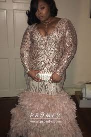 Black And Gold Formal Dress Plus Size Gold Sequin Feather Long Sleeve Plus Size Prom Gown Plus Size Prom Dresses Prom Girl Dresses Black Girl Prom Dresses