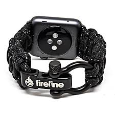Amazon Com Reflective Black Apple Watch Band Fireline 42mm Replacement Paracord Band With Rug Black Apple Watch Band Apple Watch Bands Apple Watch Bands 42mm