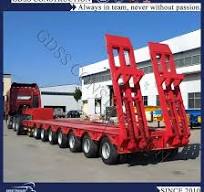 3 Row 6 Axle 120 Ton Heavy Duty Machine Transport Truck Towing Lowboy Semi  Trailer