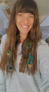 Peacock Feather Clip in Extensions