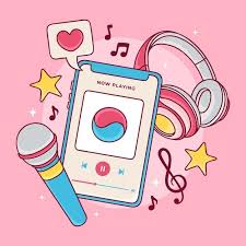 K Pop Music Concept Free Vector Freepik Freevector Music Colorful Sound Korea K Pop Music Cute Doodles Peace Sign Art