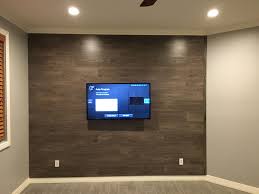 But to install recessed light, look at the material of your cabinet. Installed Tv Mount And Tv Installed Outlet For Tv Installed Accent Wall Laminate Installed Baseboards Led Recessed Lighting Led Can Lights Recessed Lighting