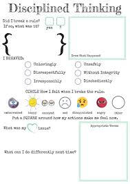 Disciplined Thinking Worksheet Etsy In 2020 Discipline Chart Charts For Kids Kids Behavior