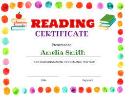 Free Printable Reading Certificate Printable