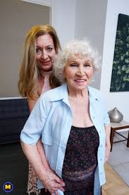 Old and gray granny and a natural hairy mature lady have a threesome with a  young gentleman - Mature.nl
