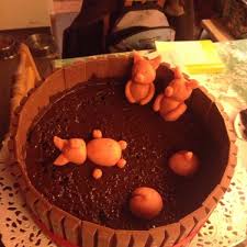 Kuchen in zwei hälften teilen. Schweine Pool Kuchen Ichliebebacken De