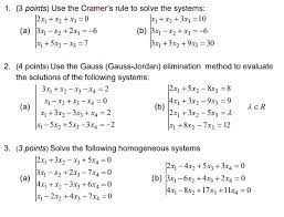 The solution is (x = 1, y = 2, z = 3). 1 3 Points Use The Cramer S Rule To Solve The Chegg Com