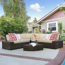 849 Best Choice Products Patio Furniture 6 Piece Wicker Sectional Sofa Set Corner Coffee Modern Patio Furniture Outdoor Wicker Furniture Patio Furniture Sets