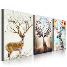 Affichez votre passion pour cette héroïne en accrochant ce tableau chez vous. Triptyque Tableaux Motif Cerf Fortune Impression Sur Toile Decoration Murale Peinture Suspendu Images Sur T Achat Vente Tableau Toile Soldes Sur Cdiscount Des Le 20 Janvier Cdiscount