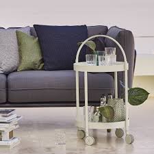 Roll Side Table On Wheels And With Moveable Tray Design By Heewelling Gudmundur Ludvik Wellingludvik Caneline Ss2017 In 2020 Home Decor Side Table Furniture