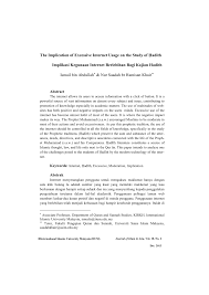 Pengertian internet, manfaat internet, dampak positif negatif internet. Pdf The Implication Of Excessive Internet Usage On The Study Of Hadith