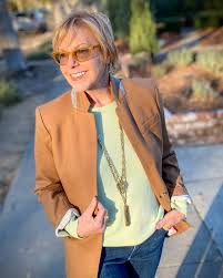 Fashion jackson wearing jcrew shawl collar camel coat, winter outfit, winter coat, white sweater outfit, white beanie, ski trip outfit. Camel Blazer Outfit Idea With Jeans Une Femme D Un Certain Age