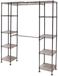 The steel wire shelves are fitted with plastic liners to prevent smaller items from falling through. Amazon Com Seville Classics Expandable Double Rod Clothes Rack Closet Organizer System 58 To 83 W X 14 D X 72 Satin Bronze X X Home Kitchen