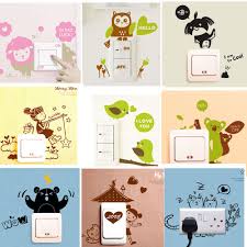 New Flower Wall Stickers Light Switch Removable Cartoon Socket Switch Stickers Flower Wall Stickers Cartoon Wall Sticker Decor
