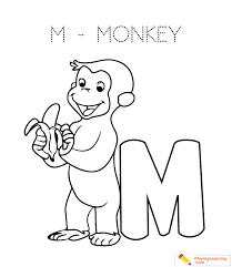 M Is For Monkey Coloring Page For Kids In 2020 Monkey Coloring Pages Alphabet Coloring Pages Kindergarten Coloring Pages