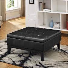 Round leather ottoman coffee table with storage. Customer Favorite Pemberly Row Faux Leather Coffee Table Storage Ottoman In Black Accuweather Shop