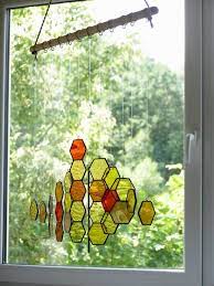 Honeycomb Suncatcher Stained Glass Bumble Bee Geometric Etsy In 2021 Geometric Wall Art Hanging Stained Glass Stained Glass Ornaments