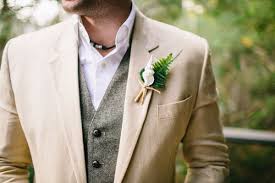 Elegant Australian Elopement From Natasja Kremers Groom Tan Suit Grey Vest Tan Suit