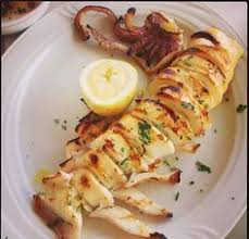 Garlicky Grilled Squid Stuffed With Feta Cheese Not Just Olive Oil Mediterranean Diet Recipes For A H Seafood Dinner Sea Food Salad Recipes Seafood Recipes