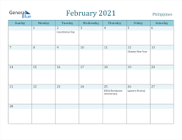 February 2021 Calendar Philippines Get 2021 yearly png calendar planner featuring all 12 months in one page. february 2021 calendar philippines
