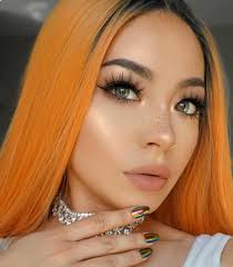 Orange blackcelebrity long lacefront wig
