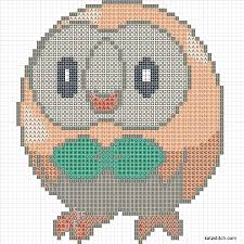 I know it's been a while, but my husband advised me not to pollute my blog with constant pokemon cross stitch updates as usual i have made a video. Pattern Rowlet New Grass Starter Pokemon Crossstitch