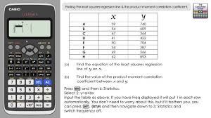 Least Squares Regression Line Product Moment Correlation Coefficient O Calculator Regression Graphing Calculator