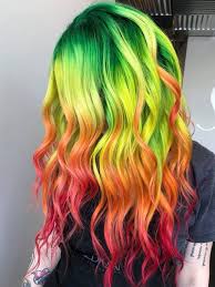 Lace Front Wig Pastel Vivid Ombre Yellow Green Orange Etsy Front Lace Wigs Human Hair Hair Styles Ombre Hair Color