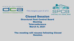 County, state, and federal resources. Structural Pest Control Board Meeting Part 2 March 9 2021 Youtube