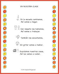 Class Rules In Spanish Rhyme Activity And Printables Spanish Playground Class Rules Rhyming Activities Teaching Spanish