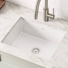 Shop our wide selection of undermount kitchen sinks in many material options. Kraus Ke1us21gwh Pintura 21 Inch Undermount Porcelain Enameled Steel Single Bowl Kitchen Sink White Square Amazon Co Uk Diy Tools