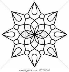 Flowers for beginners coloring book. Simple Mandala Flower Vector Photo Free Trial Bigstock