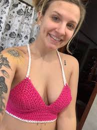 Crocheted granny square halter tops for summer