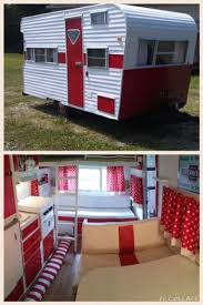 See more ideas about travel trailer, travel, trailer. Red White Interior For Tepee Camper Red And White Striped Awning Is Pictured On The Floor Te Vintage Camper Interior Vintage Camper Decorating Camper Decor