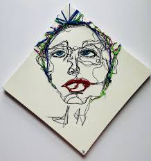 Acrylic and embroidery
