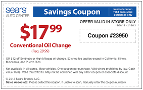 40 Off An Oil Change At Sears Auto Coupon Via The Coupons App Free Printable Coupons Printable Coupons Coupons